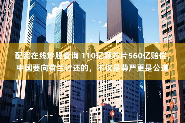 配资在线炒股查询 110亿颗芯片560亿赔偿，中国要向荷兰讨还的，不仅是尊严更是公道